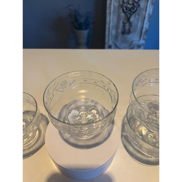 Set of 6 Vintage Crystal Coupe Glasses - Dessert Bowl | ChampagneTowwer - Picture 3 of 10